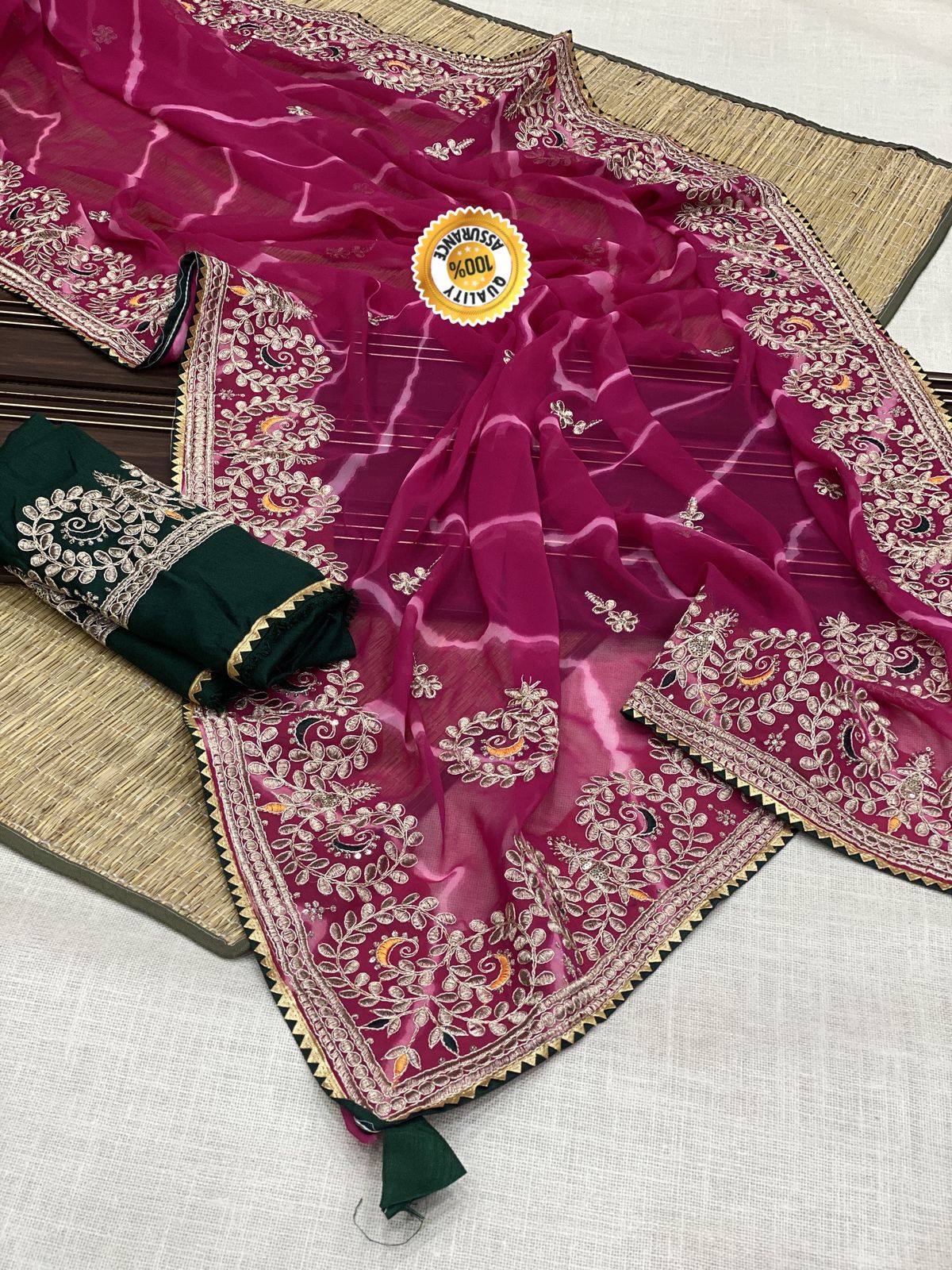 Kayatri New Georgette Leheriya Bandhani Saree