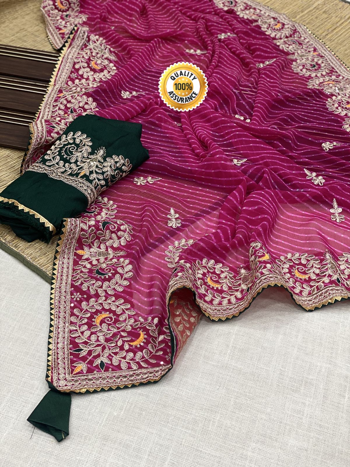 Kayatri New Georgette Leheriya Bandhani Saree
