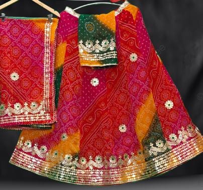 Kayatri New Traditional Chunri Print Bandhani Lehenga