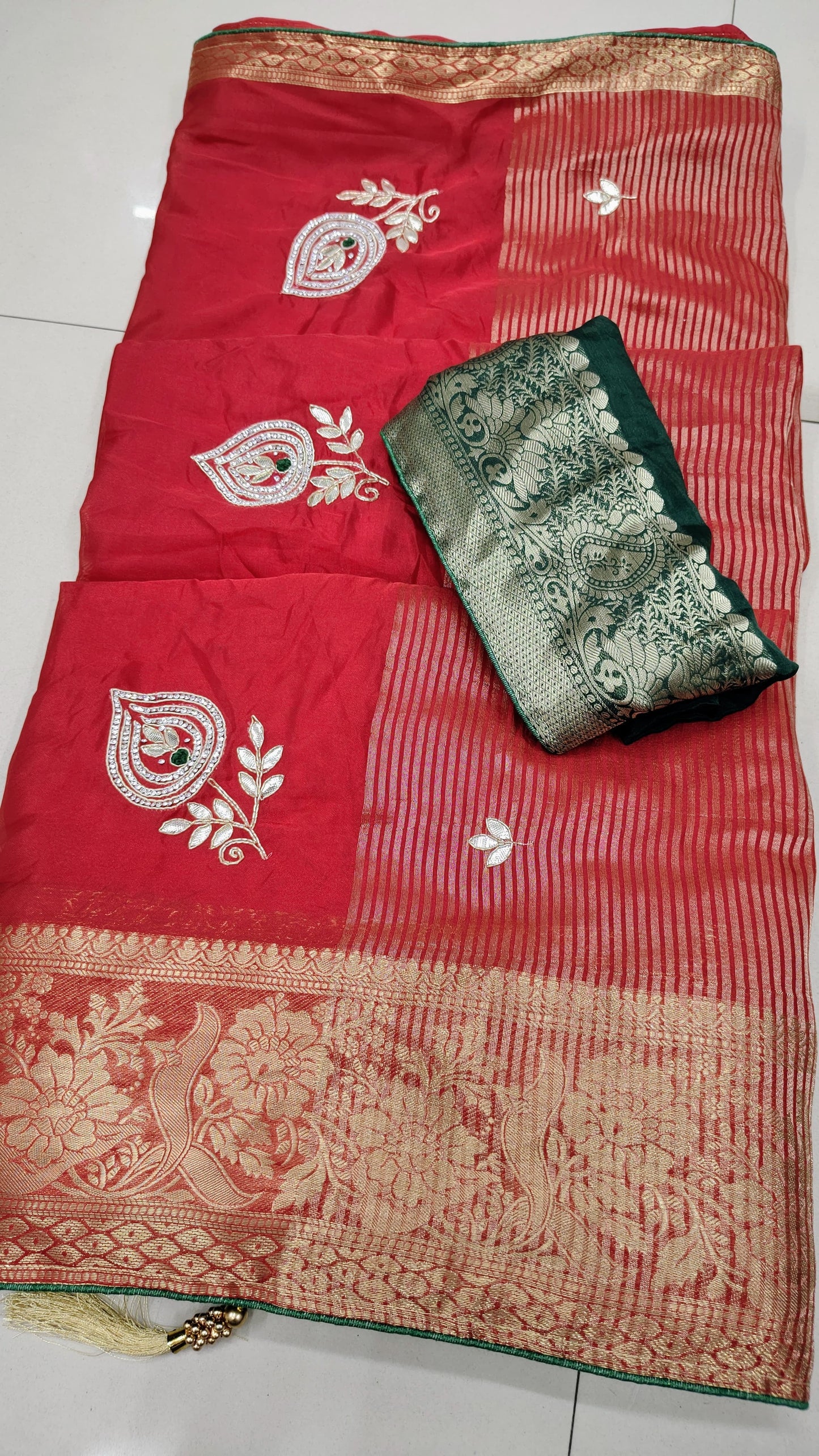 Kayatri New H O Silk Single Dai Gotapatti Work Saree