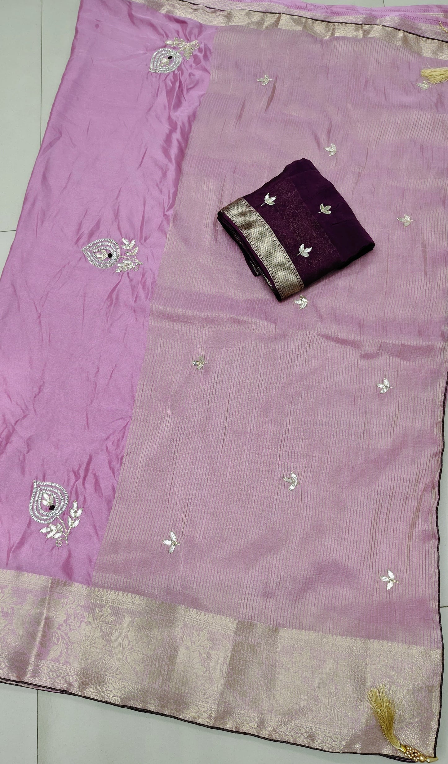 Kayatri New H O Silk Single Dai Gotapatti Work Saree