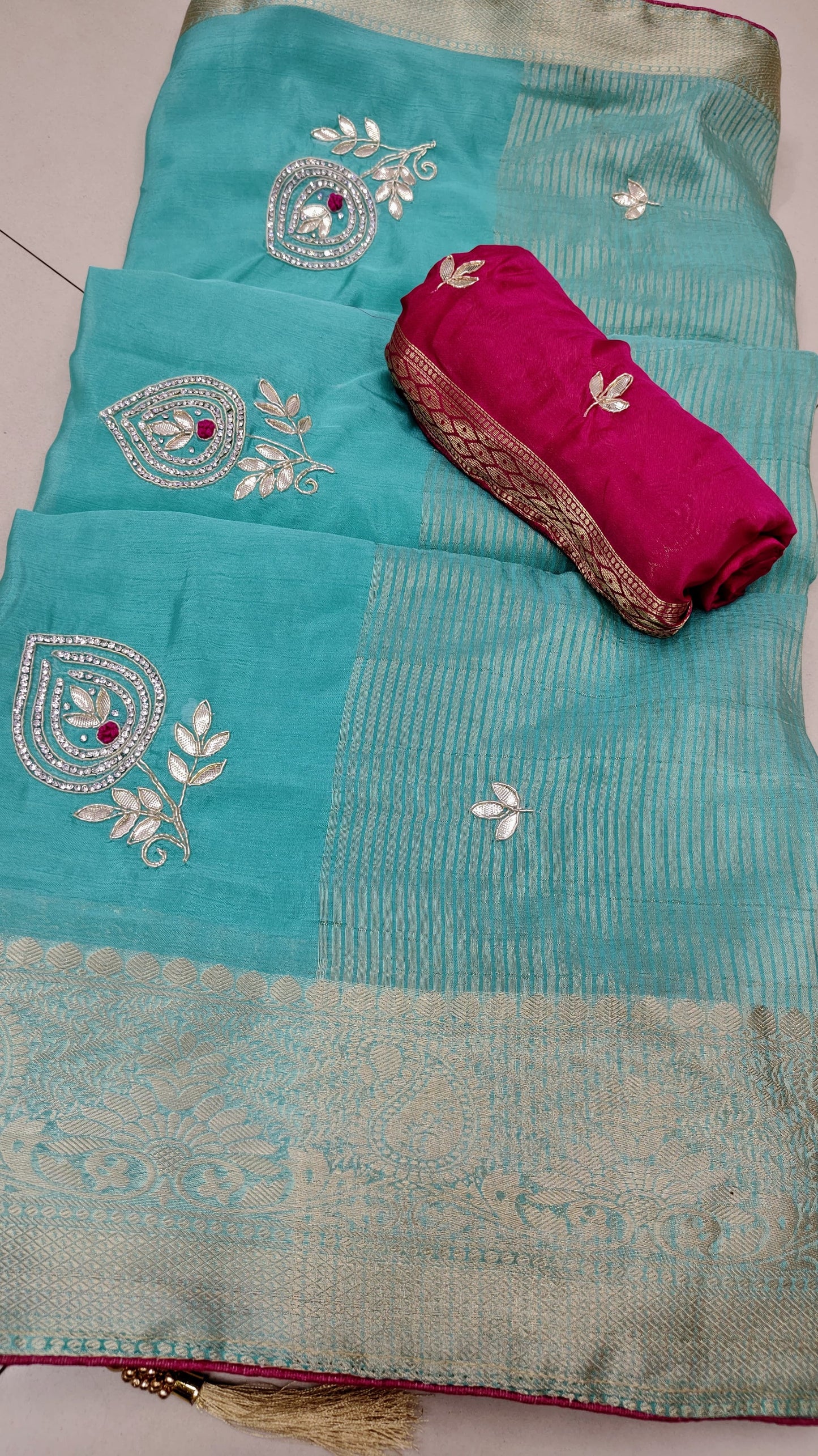 Kayatri New H O Silk Single Dai Gotapatti Work Saree