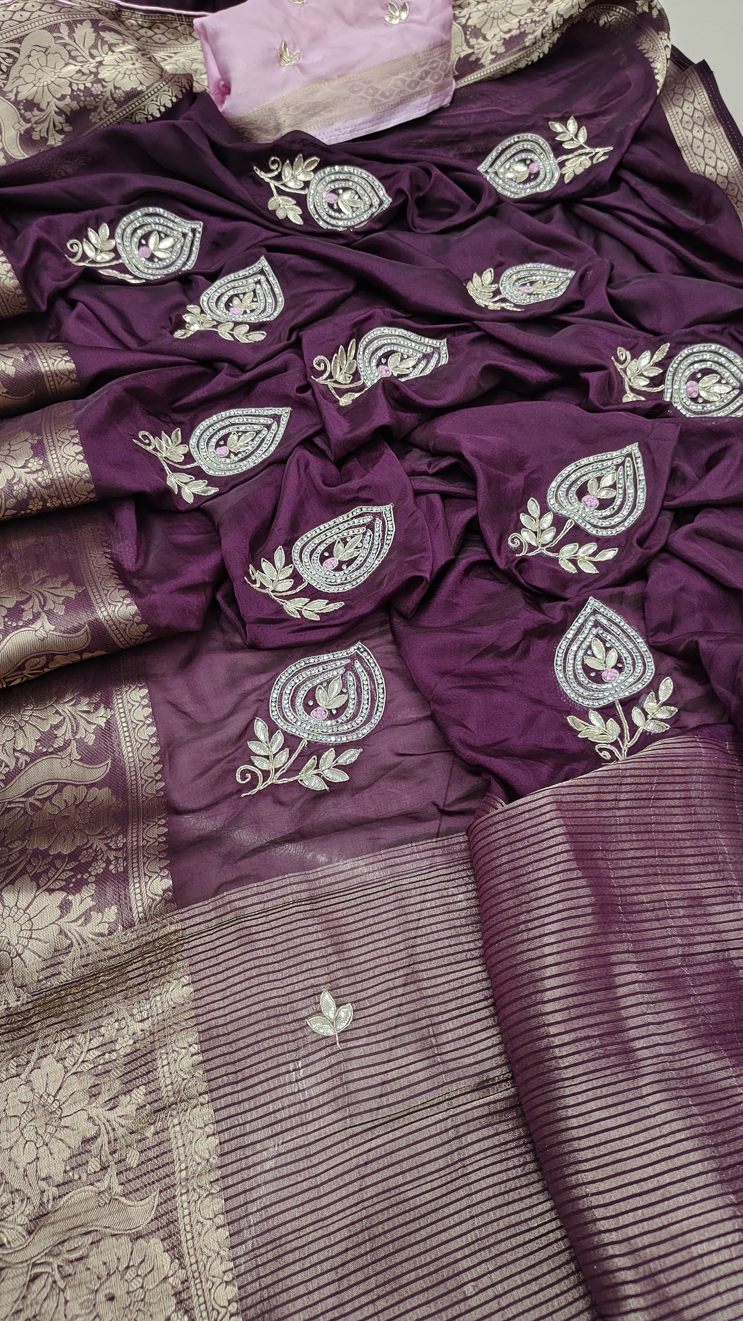 Kayatri New H O Silk Single Dai Gotapatti Work Saree