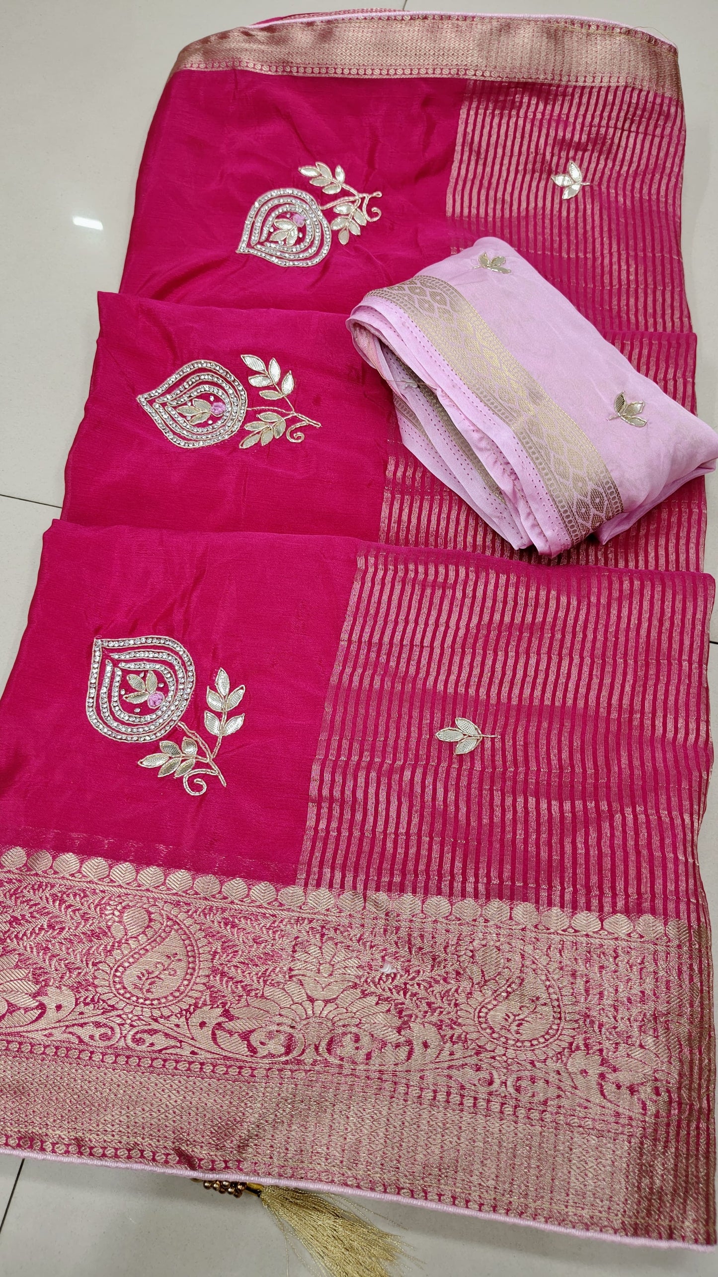 Kayatri New H O Silk Single Dai Gotapatti Work Saree