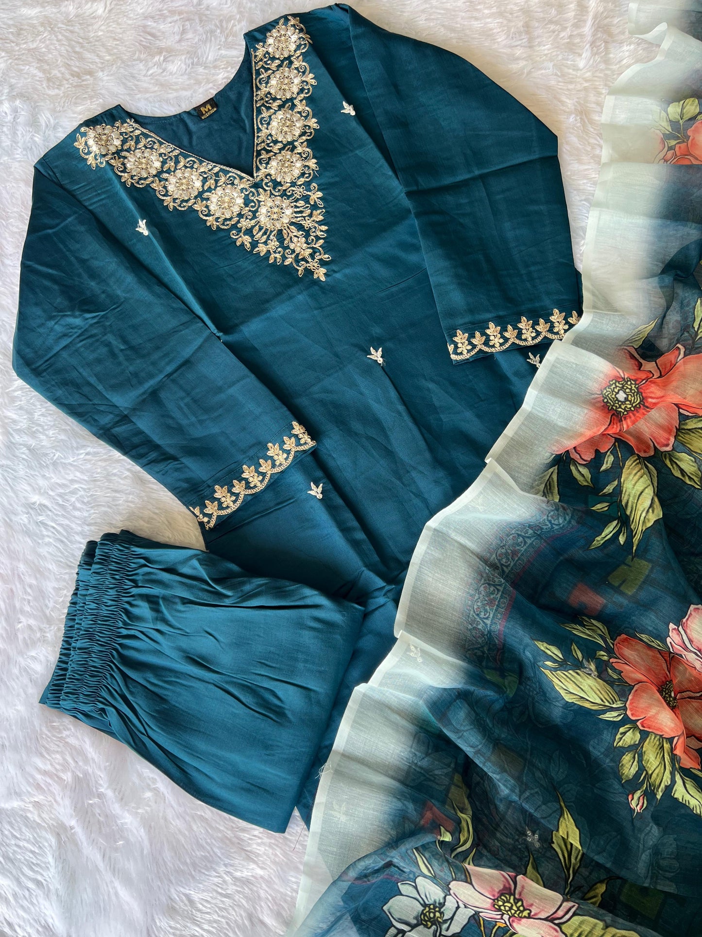 Kayatri New Designer Roman Silk Embroidery With Sequence Work Saree