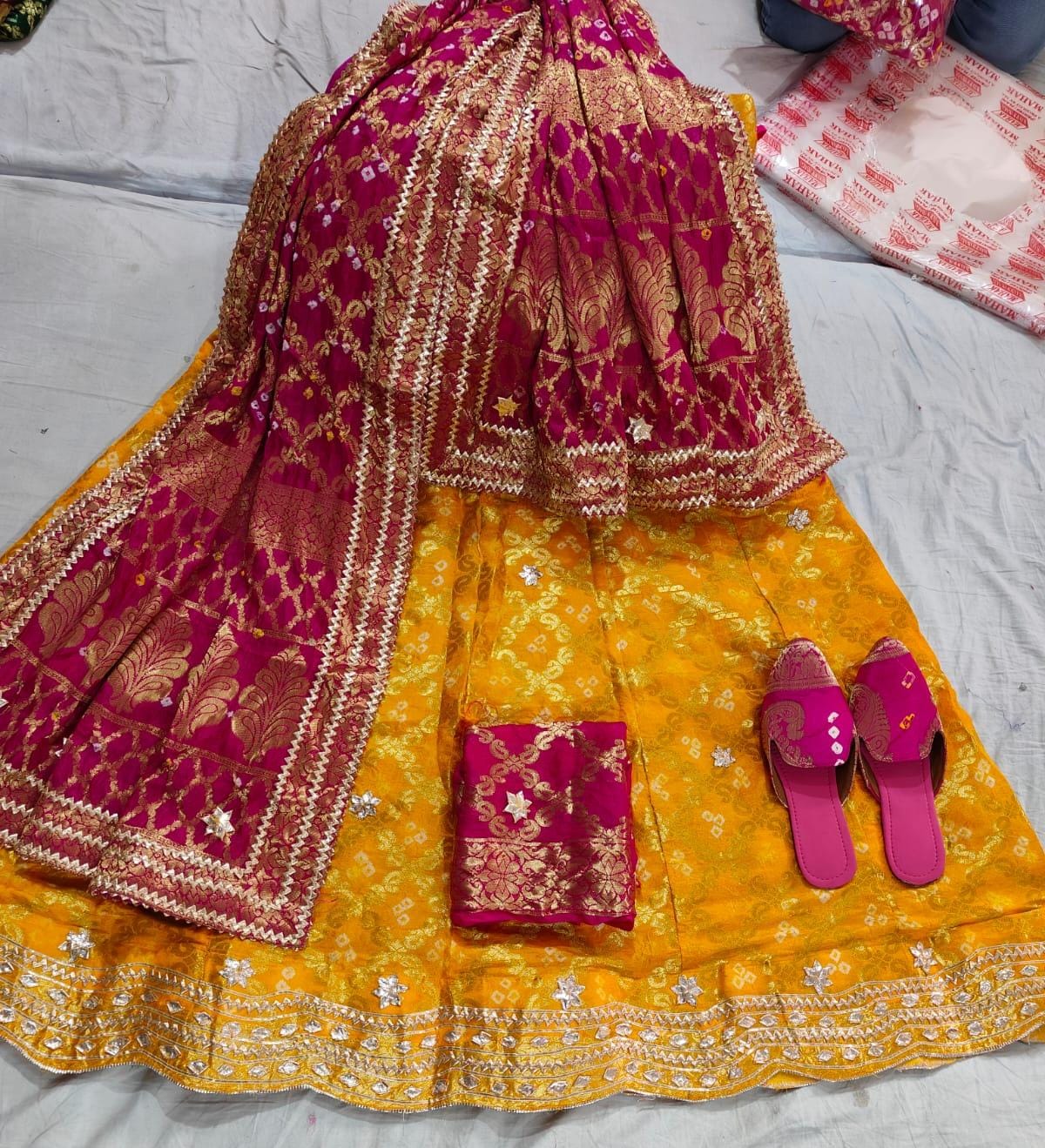 Kayatri Banarasi Bandhej Ghatchola Silk Lehenga