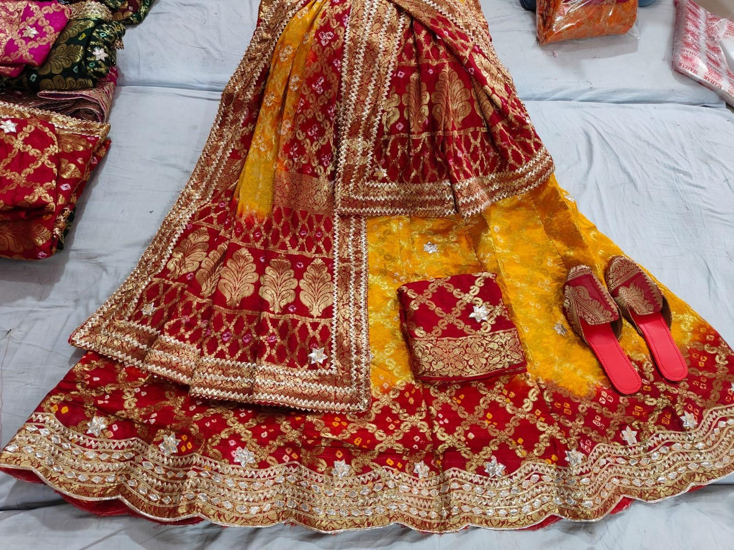 Kayatri Banarasi Bandhej Ghatchola Silk Lehenga