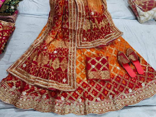 Kayatri Banarasi Bandhej Ghatchola Silk Lehenga