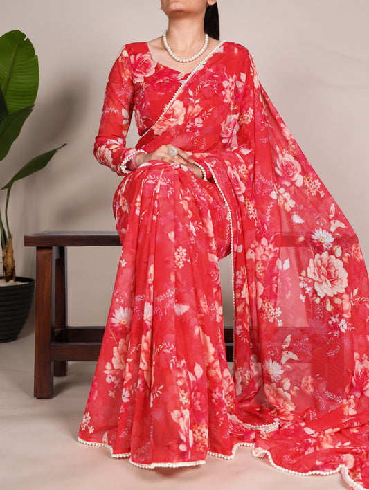 Kayatri Latest Weightless Marbal Printed Saree
