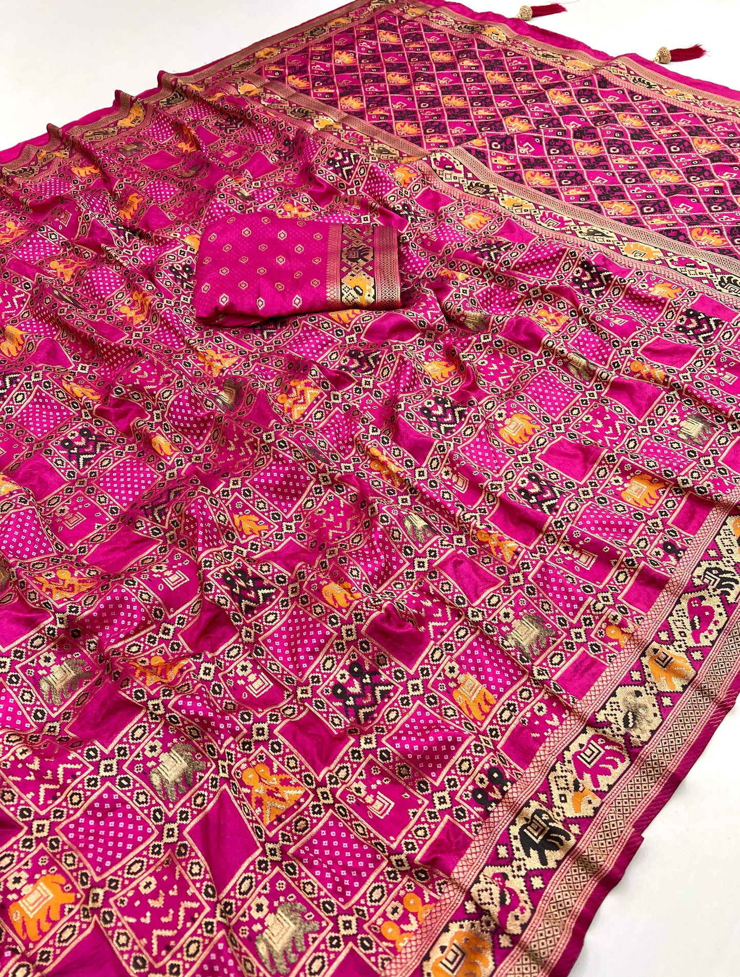 Kayatri Latest Pure Patola Silk Meenakari Weaving Saree