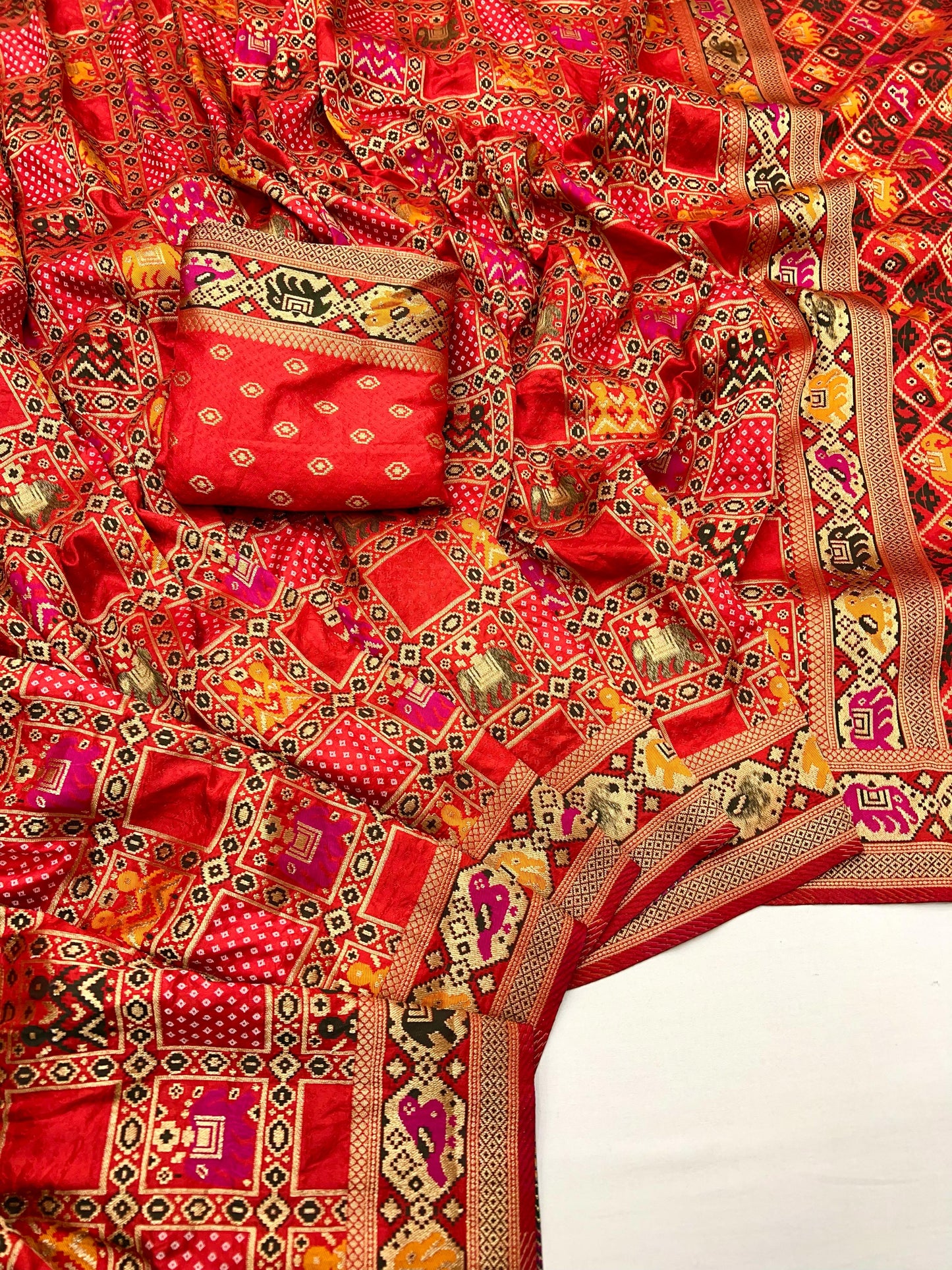Kayatri Latest Pure Patola Silk Meenakari Weaving Saree