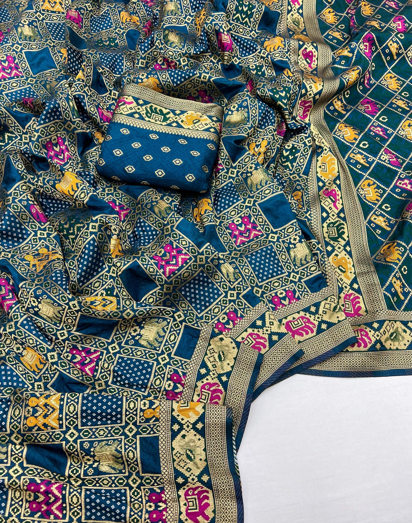 Kayatri Latest Pure Patola Silk Meenakari Weaving Saree