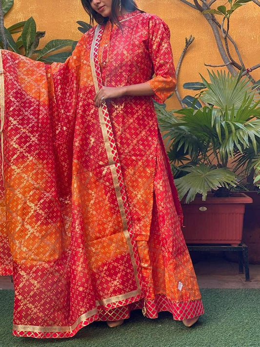 Kayatri New Rajasthani Bandhej Ghatchola Style Lehenga