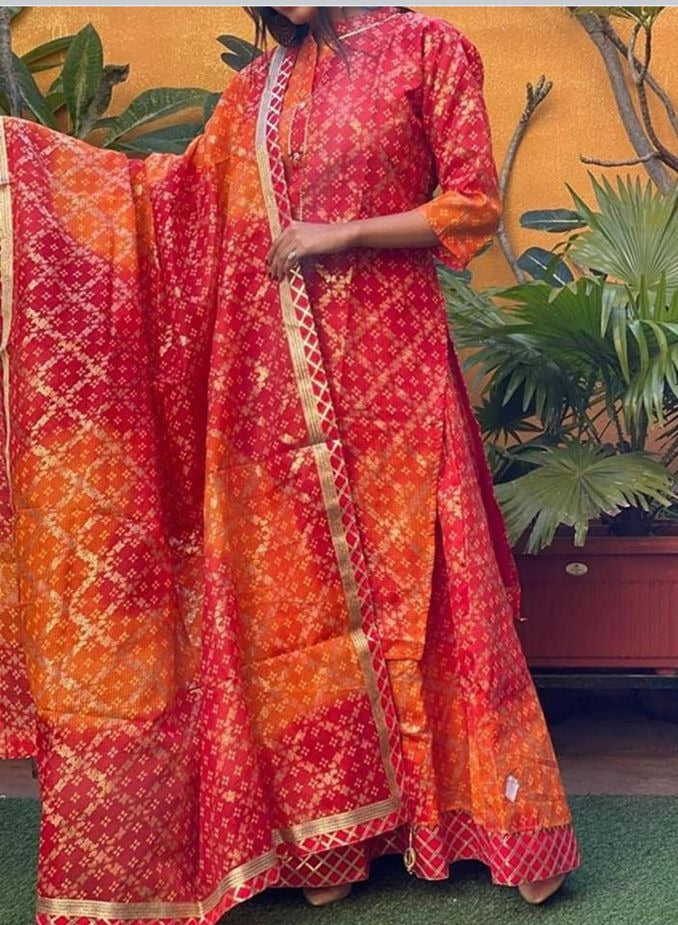 Kayatri New Rajasthani Bandhej Ghatchola Style Lehenga
