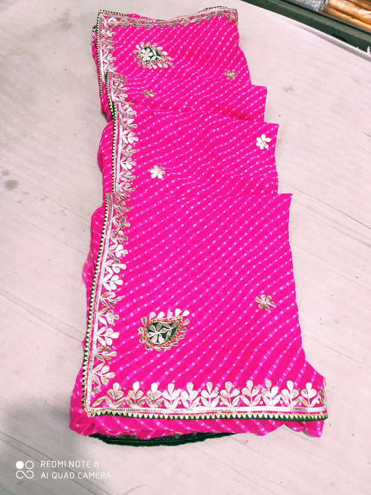 Kayatri New Beautiful Mothda Leheriya Saree