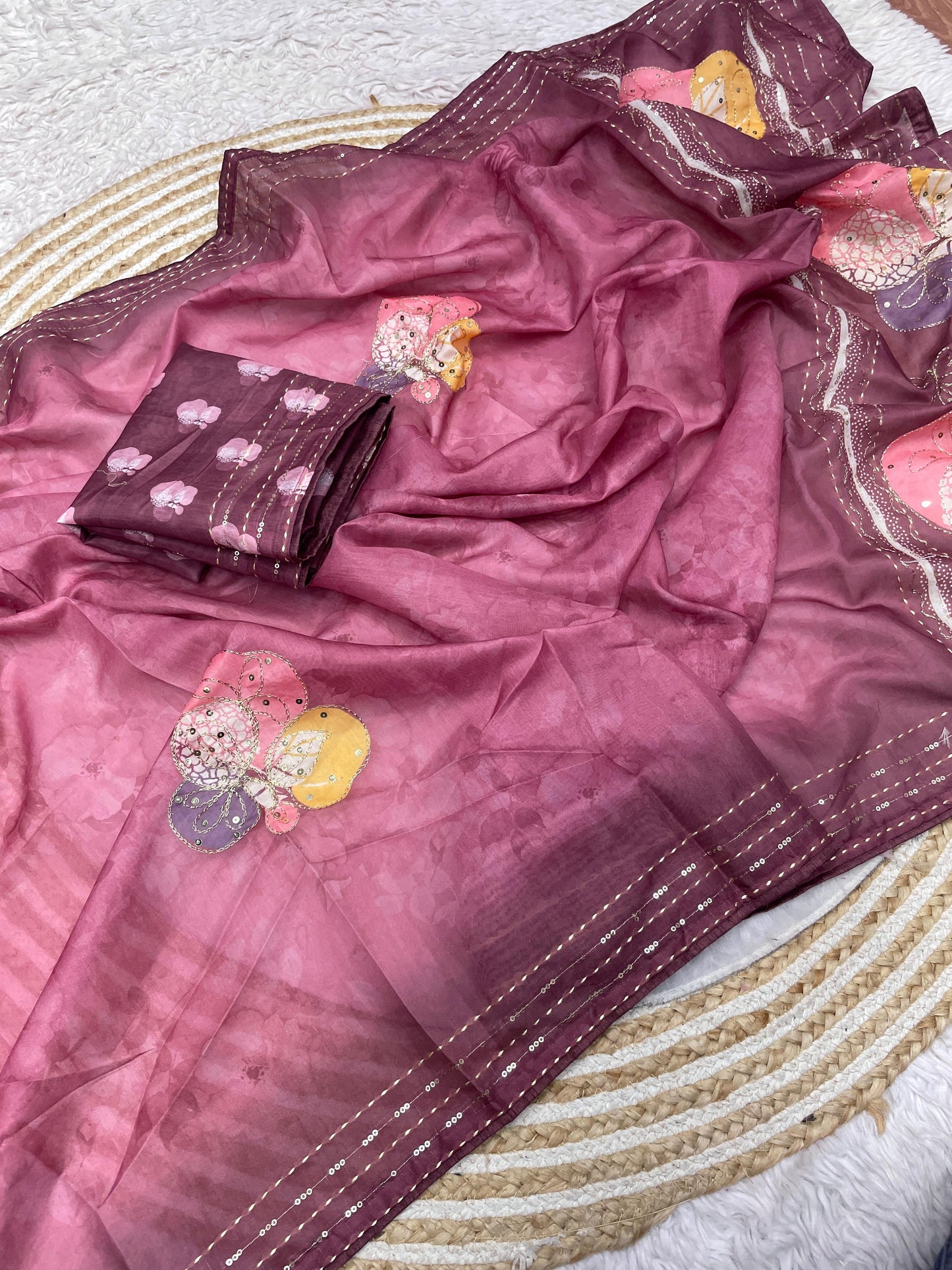 Kayatri New Perfect Tussar Designer Khtha Work Saree