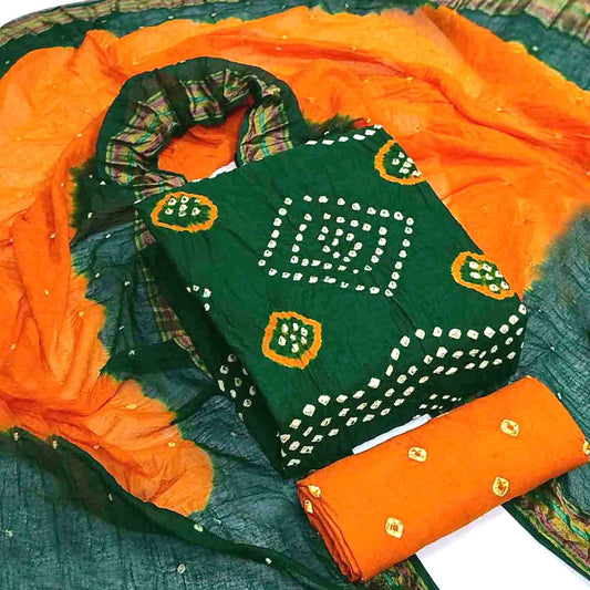 Kayatri New Pure Satin Cotton Bandhani Print Suit
