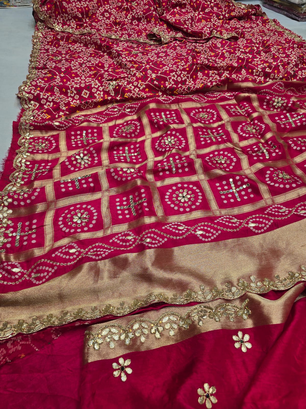 Kayatri New Banarasi Weaving With Ajrakh Patola Print Saree