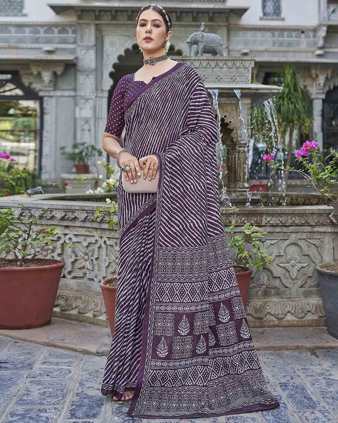 Kayatri New Pure Cotton Fancy Block Print Saree