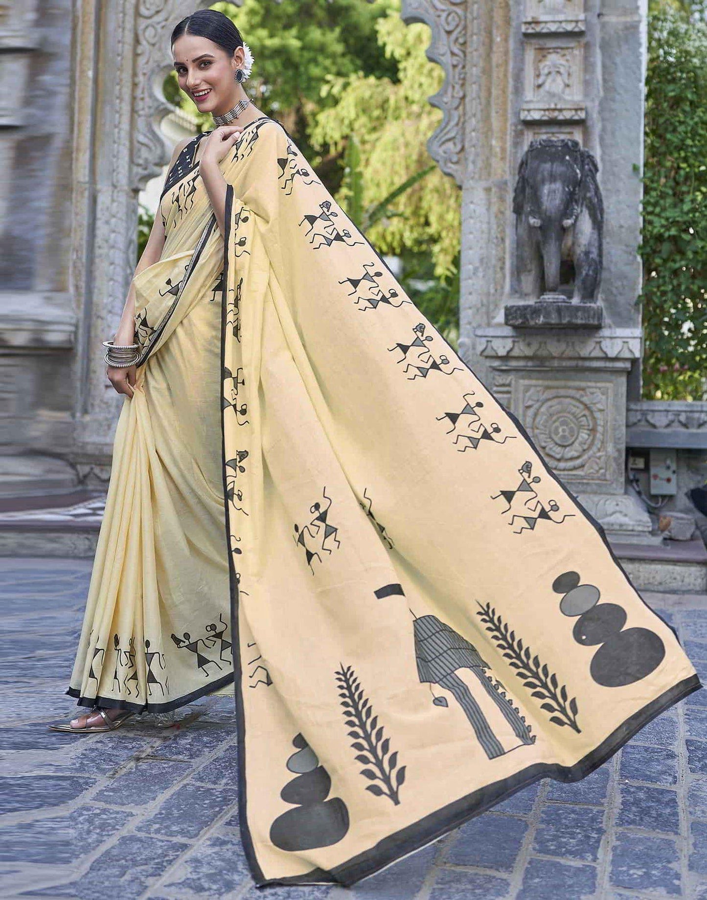 Kayatri New Pure Cotton Fancy Block Print Saree