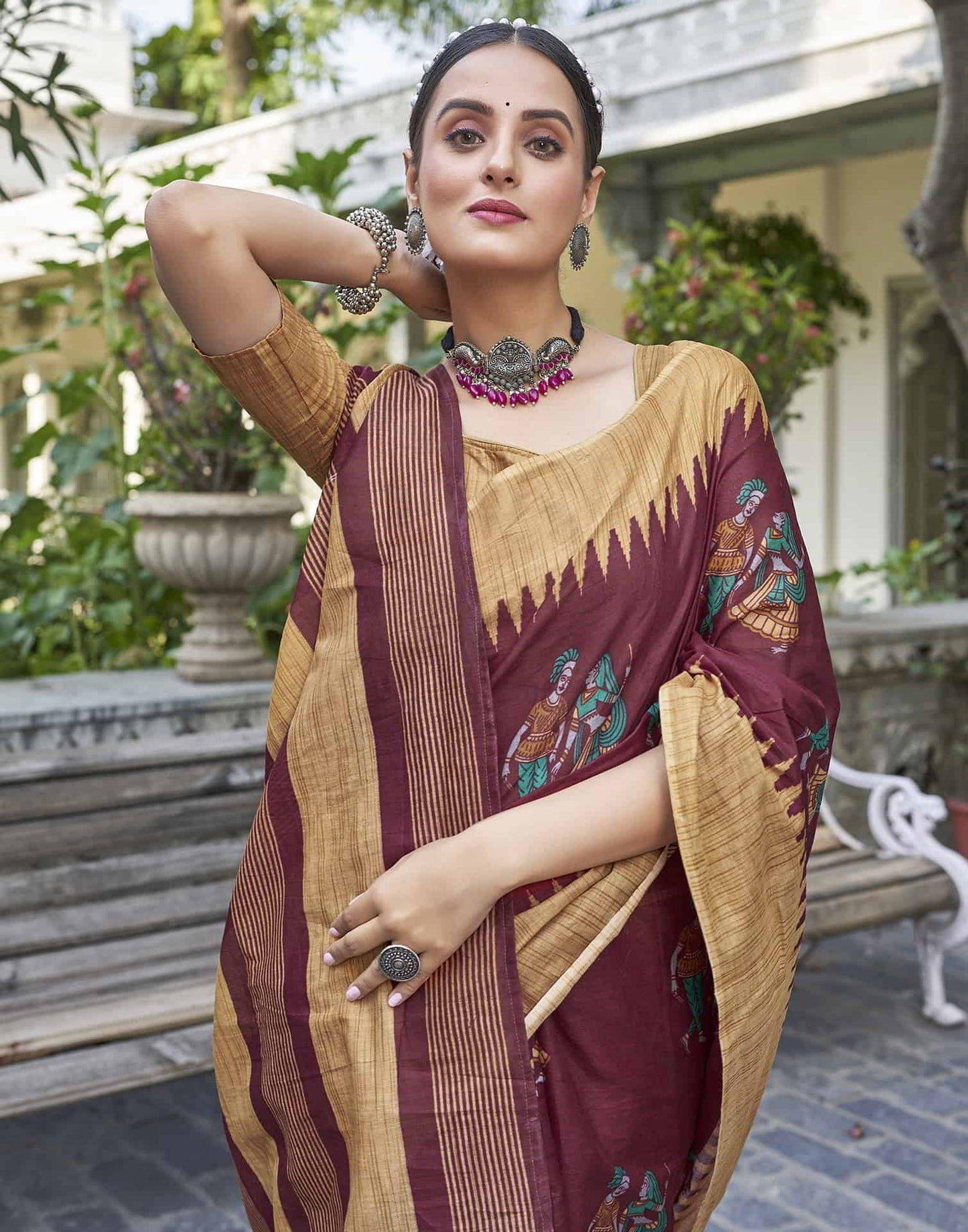 Kayatri New Pure Cotton Fancy Block Print Saree