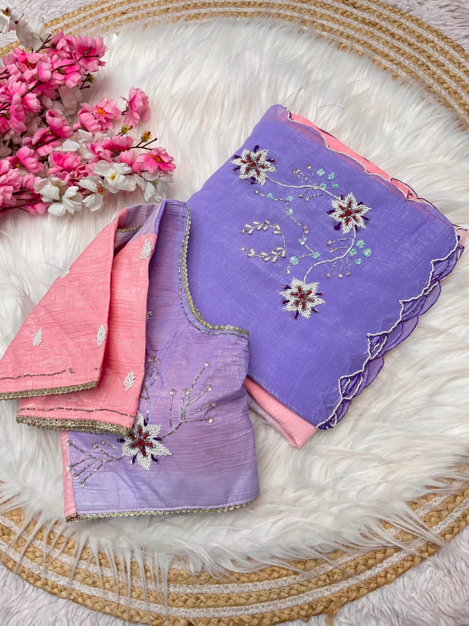 Kayatri New Chiffon Khatli Cutdana Work Saree
