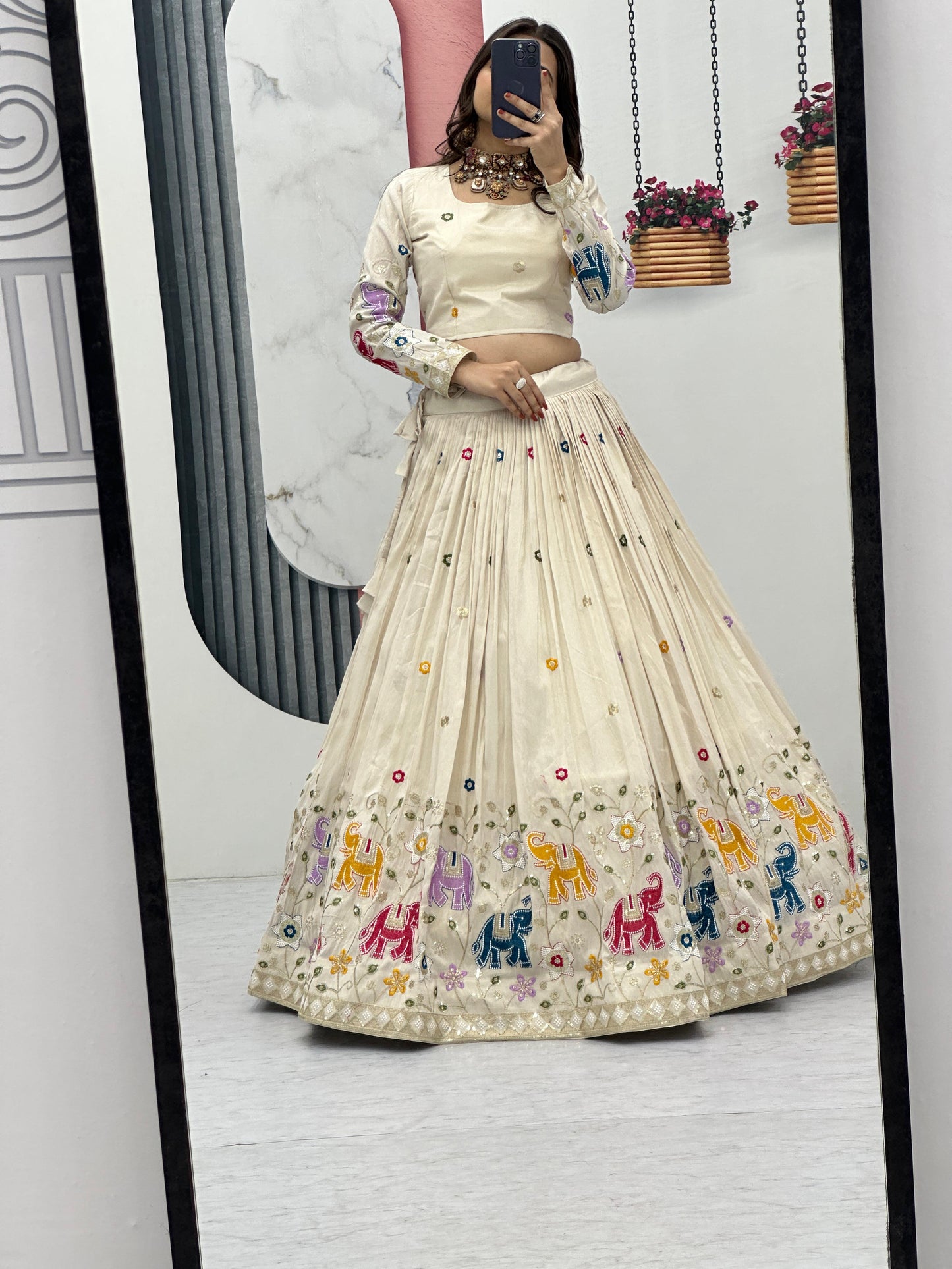 Kayatri Beautiful Pure Tissue Silk Lehenga Set