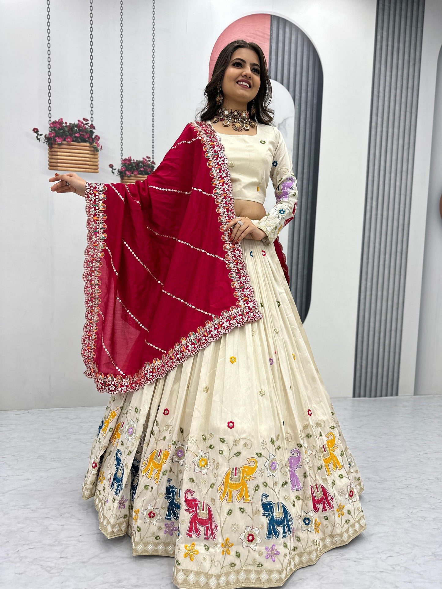 Kayatri Beautiful Pure Tissue Silk Lehenga Set