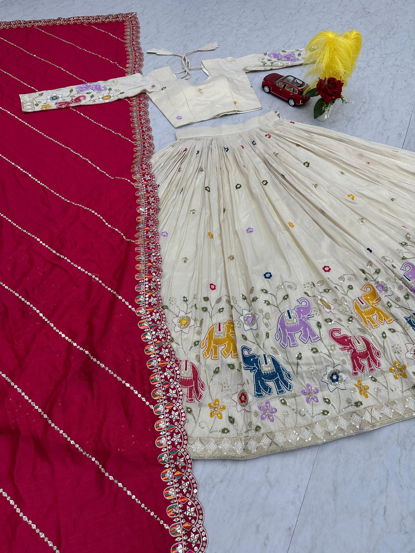 Kayatri Beautiful Pure Tissue Silk Lehenga Set