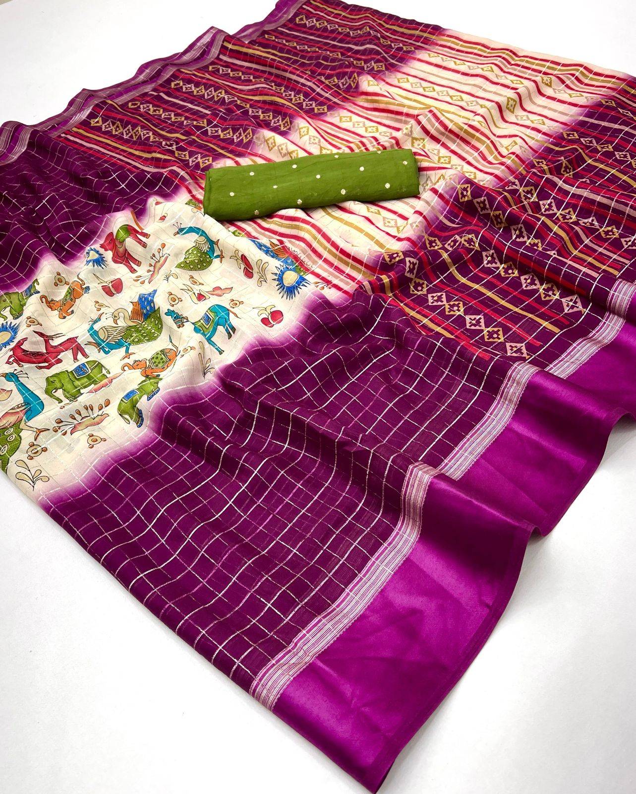 Kayatri Latest Colour Shaded Satin Border Printed Saree