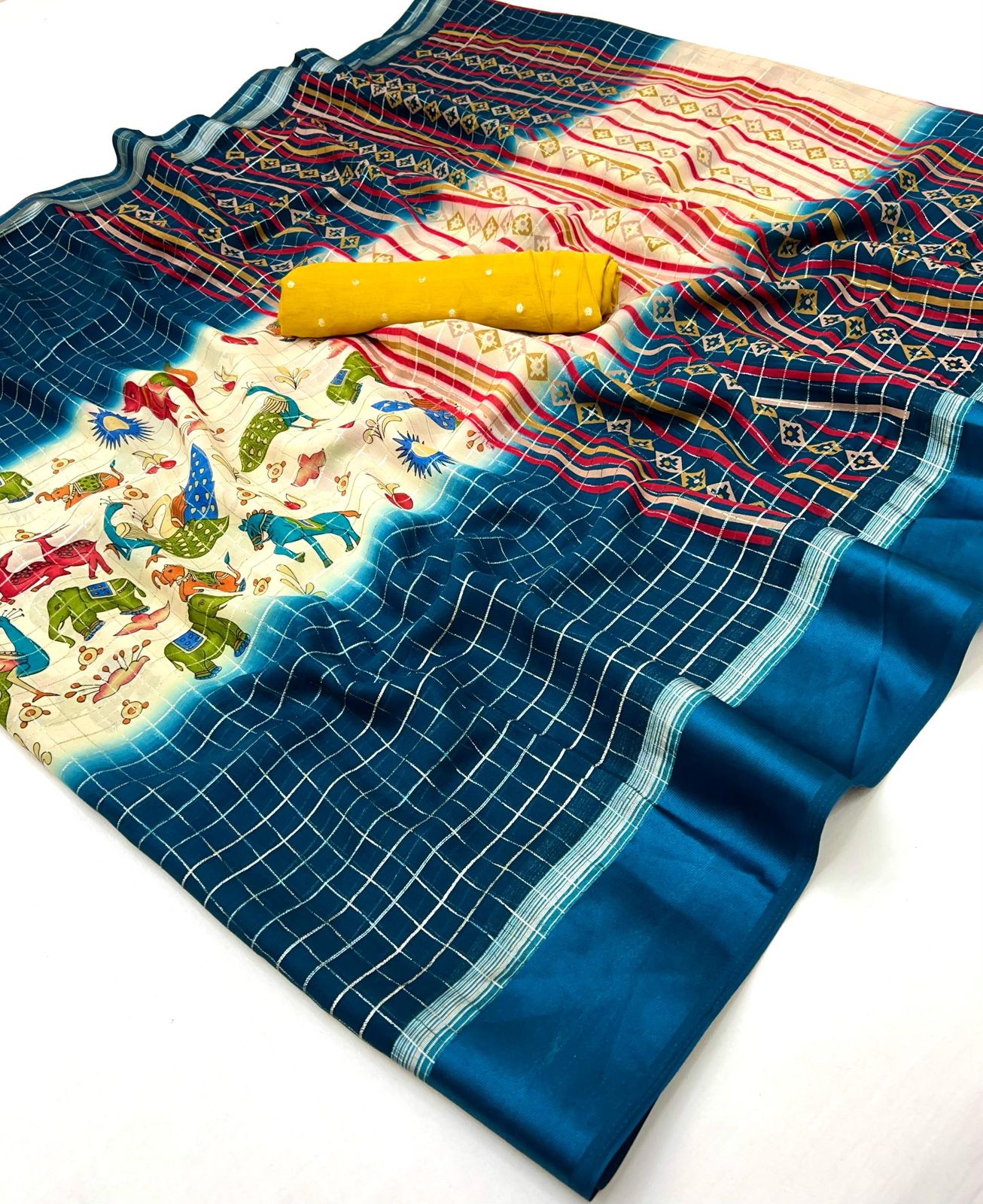 Kayatri Latest Colour Shaded Satin Border Printed Saree