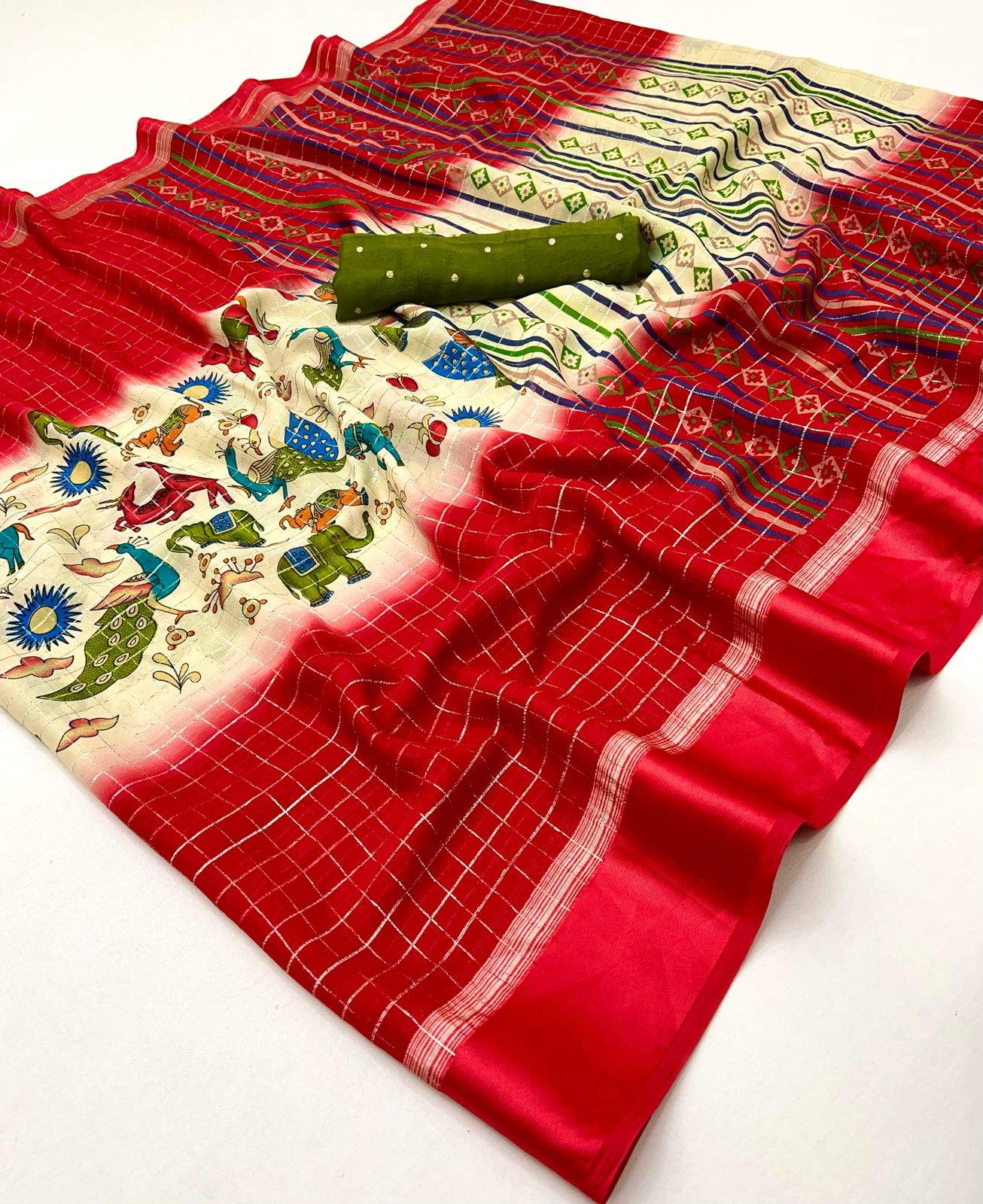 Kayatri Latest Colour Shaded Satin Border Printed Saree