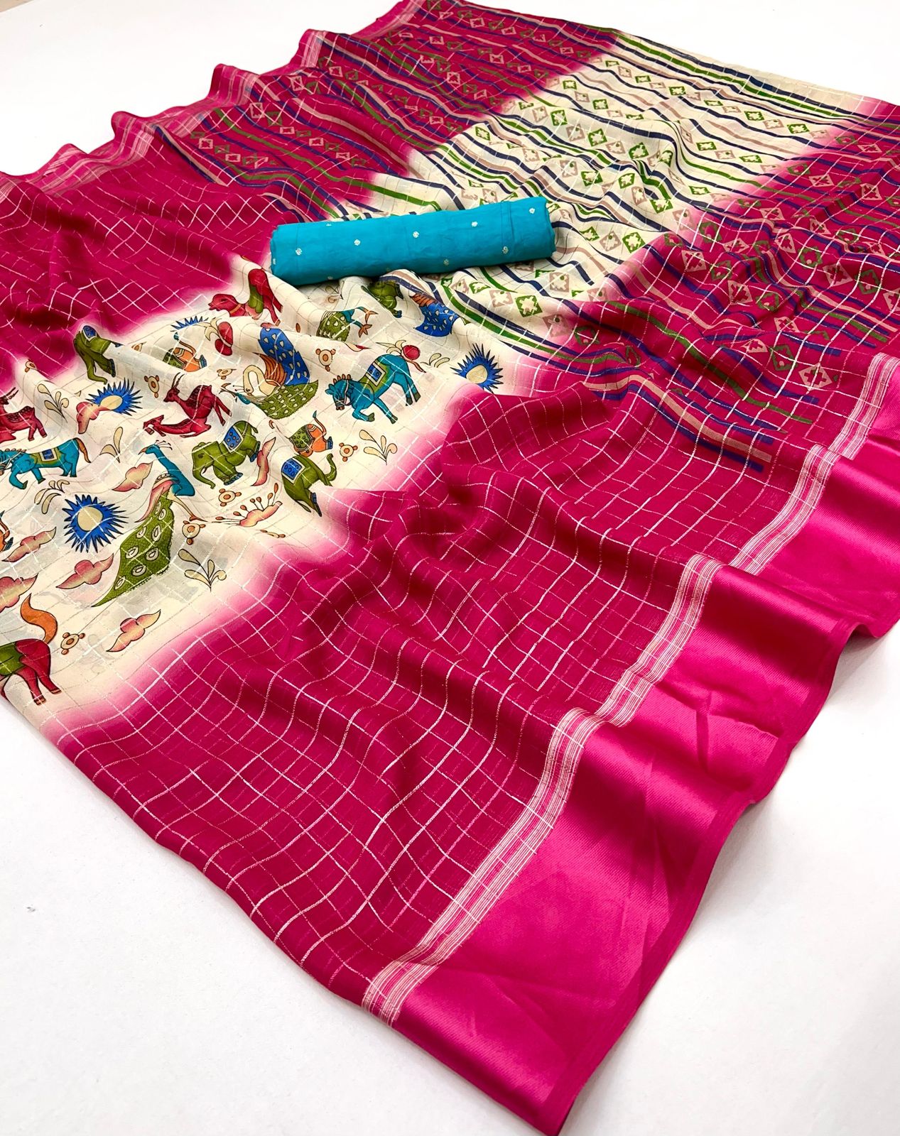 Kayatri Latest Colour Shaded Satin Border Printed Saree