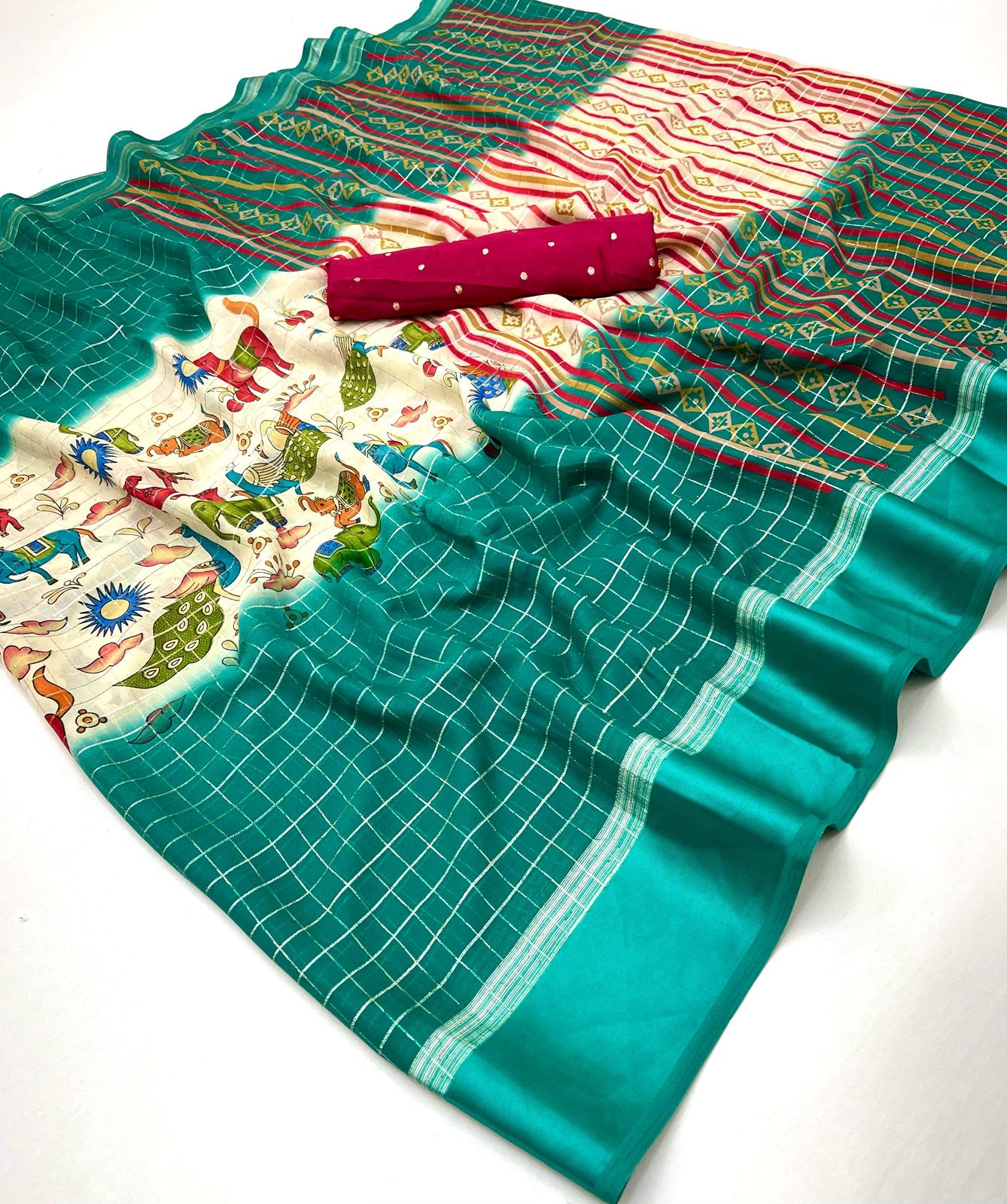Kayatri Latest Colour Shaded Satin Border Printed Saree