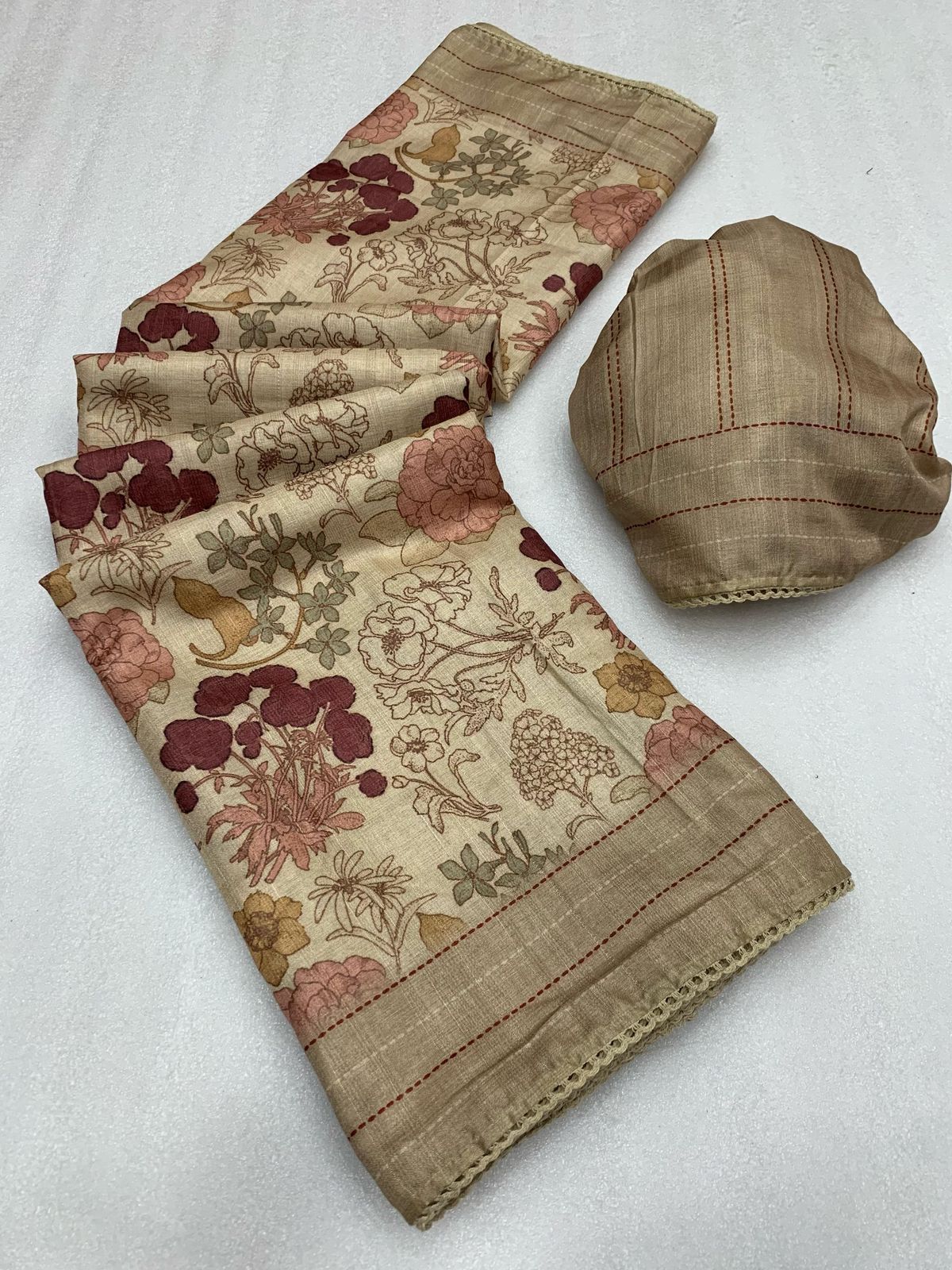 Kayatri New Ajrakh Printed with Rich Pallu & Fancy Border Saree