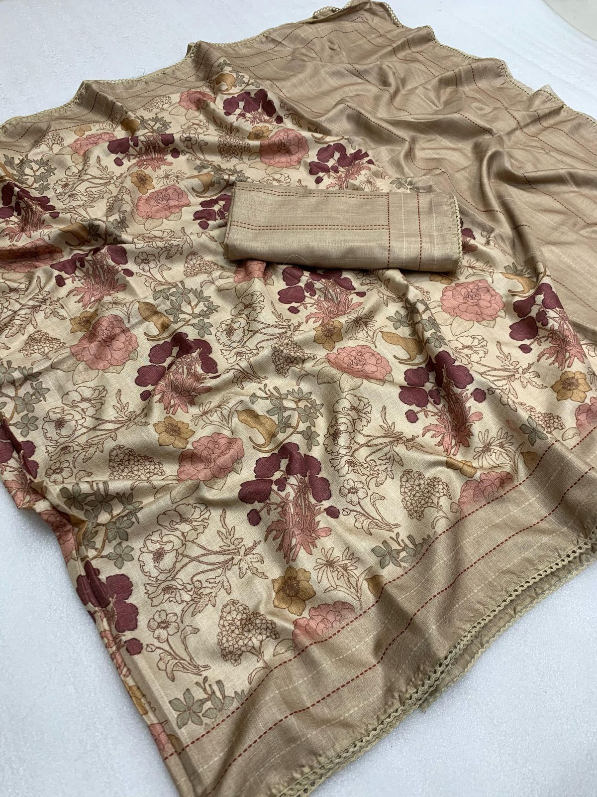 Kayatri New Ajrakh Printed with Rich Pallu & Fancy Border Saree
