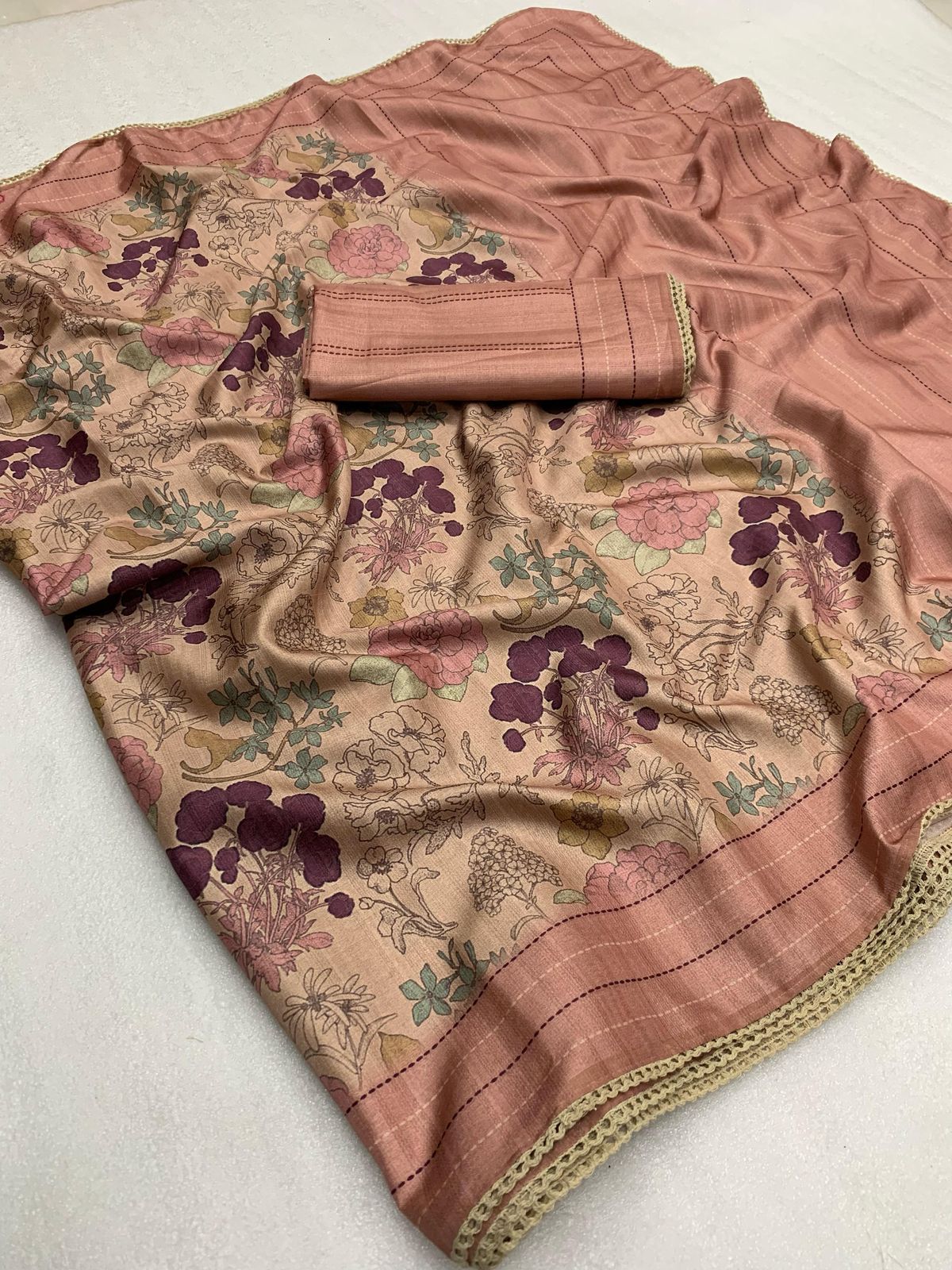 Kayatri New Ajrakh Printed with Rich Pallu & Fancy Border Saree