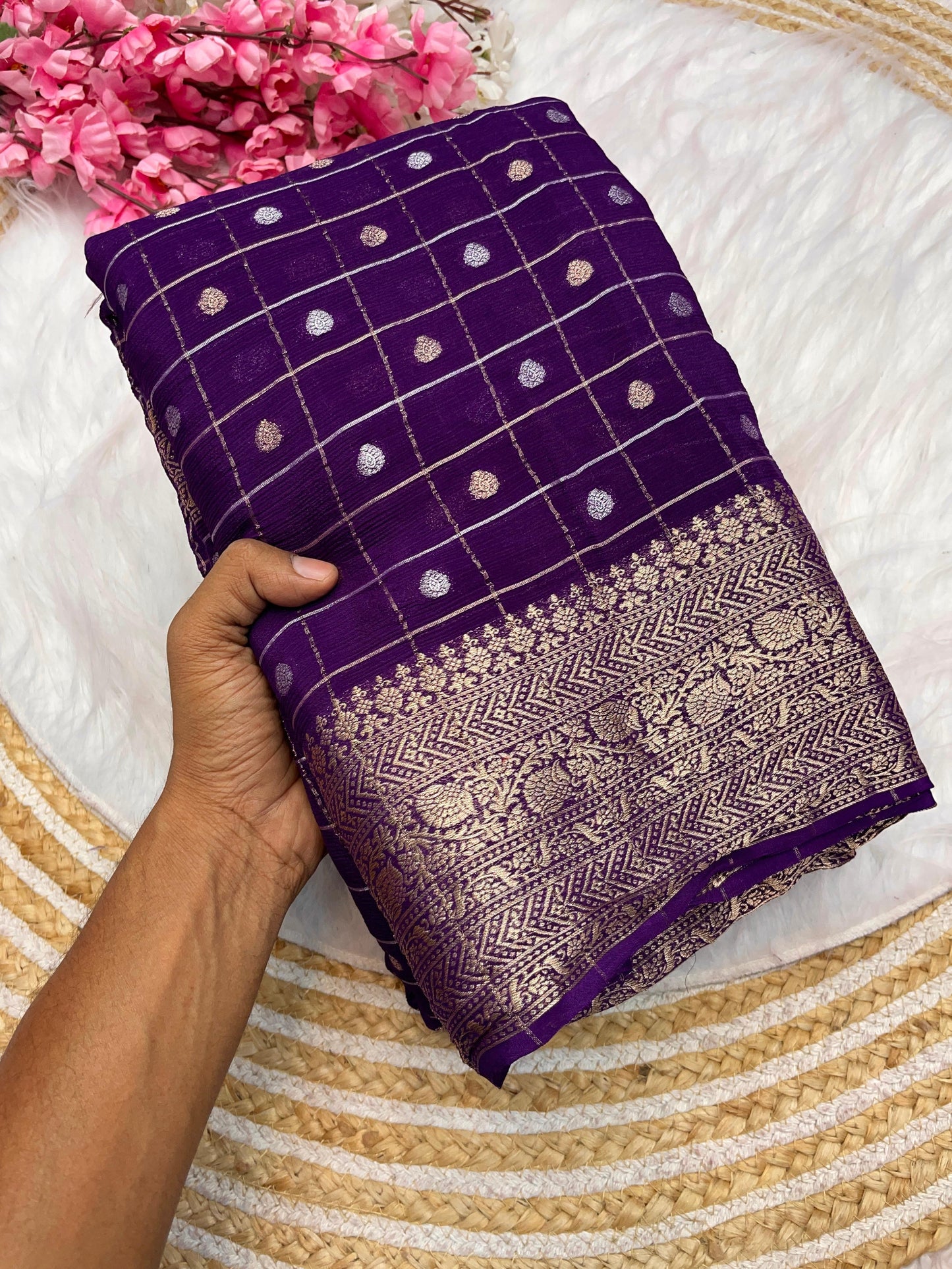 Kayatri New Pure Chinon Zari Weaving Saree