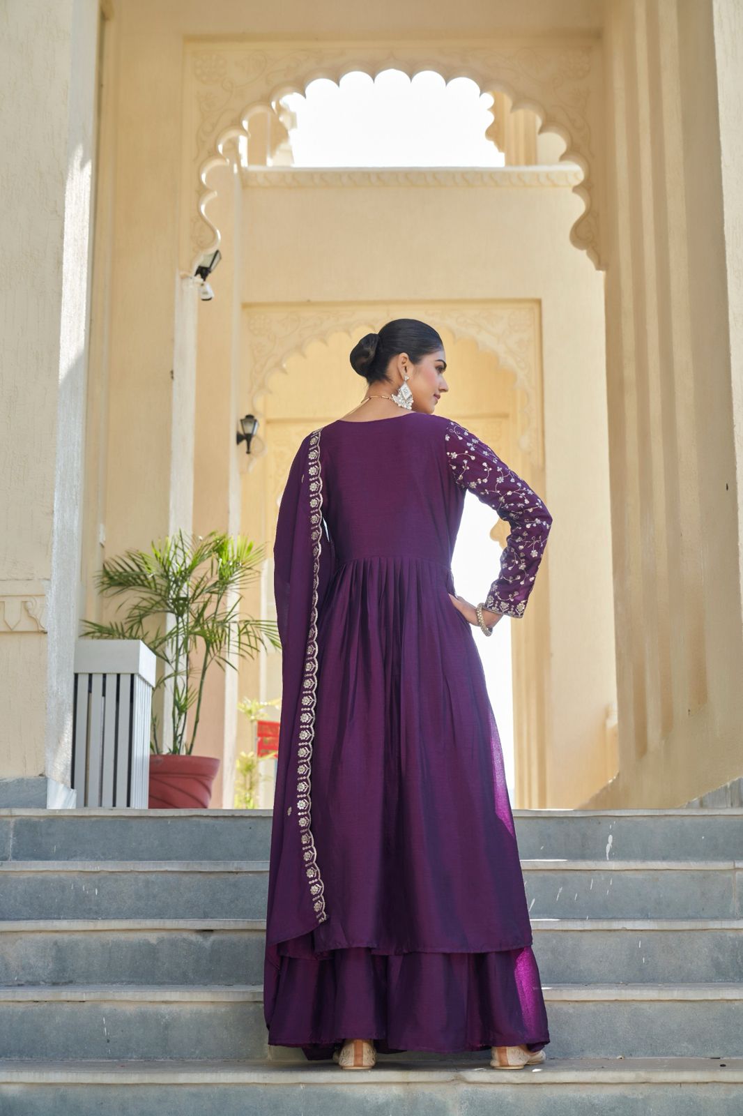Kayatri Launching New Designers Nyra Cut Chinon Sharara Set With Dupatta