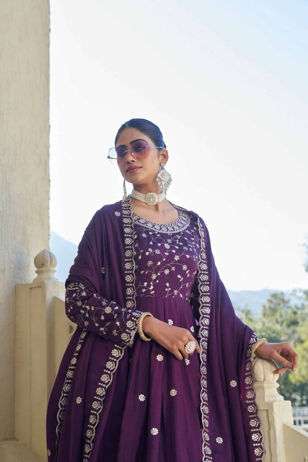Kayatri Launching New Designers Nyra Cut Chinon Sharara Set With Dupatta