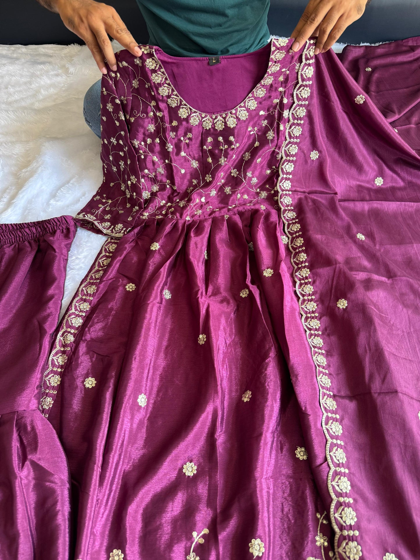 Kayatri Launching New Designers Nyra Cut Chinon Sharara Set With Dupatta
