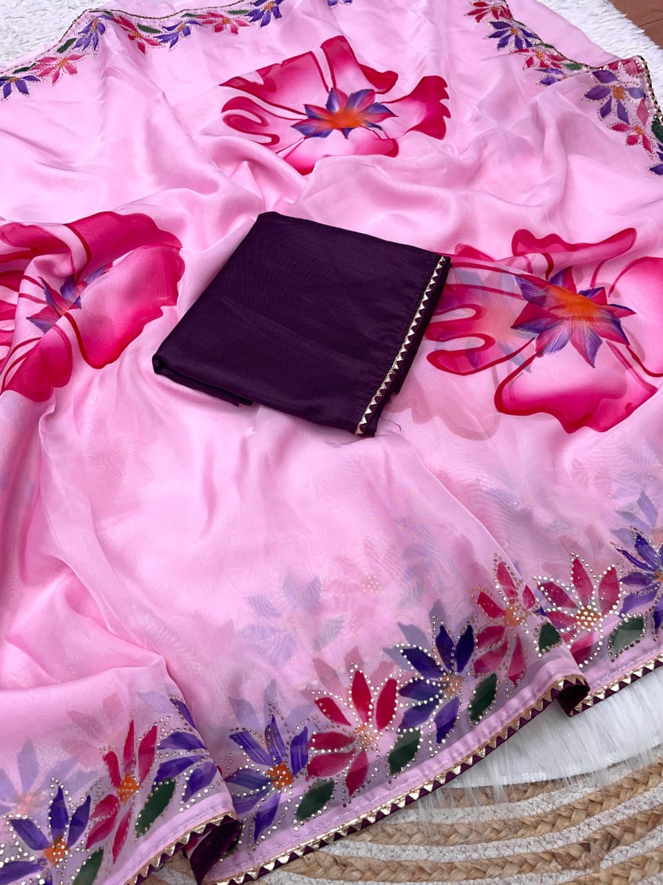 Kayatri New Soft Silk Mukesh Work Saree