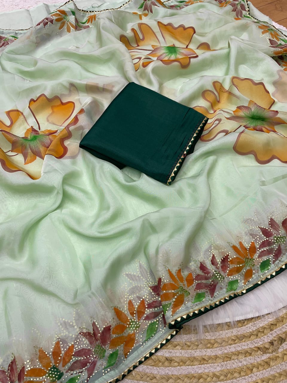 Kayatri New Soft Silk Mukesh Work Saree