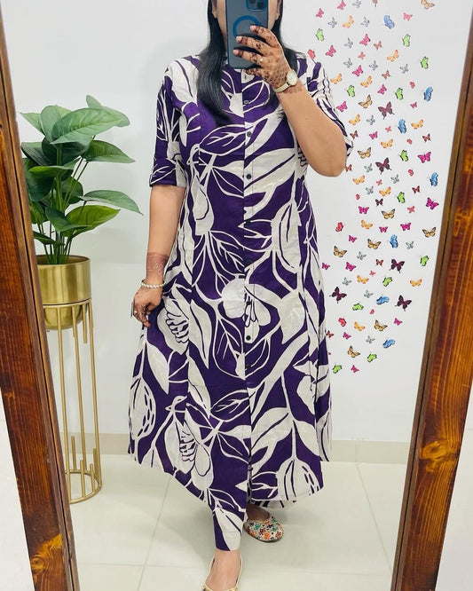 Kayatri New Lounch Designer Aline kurti pattern paired Co - Ords Set