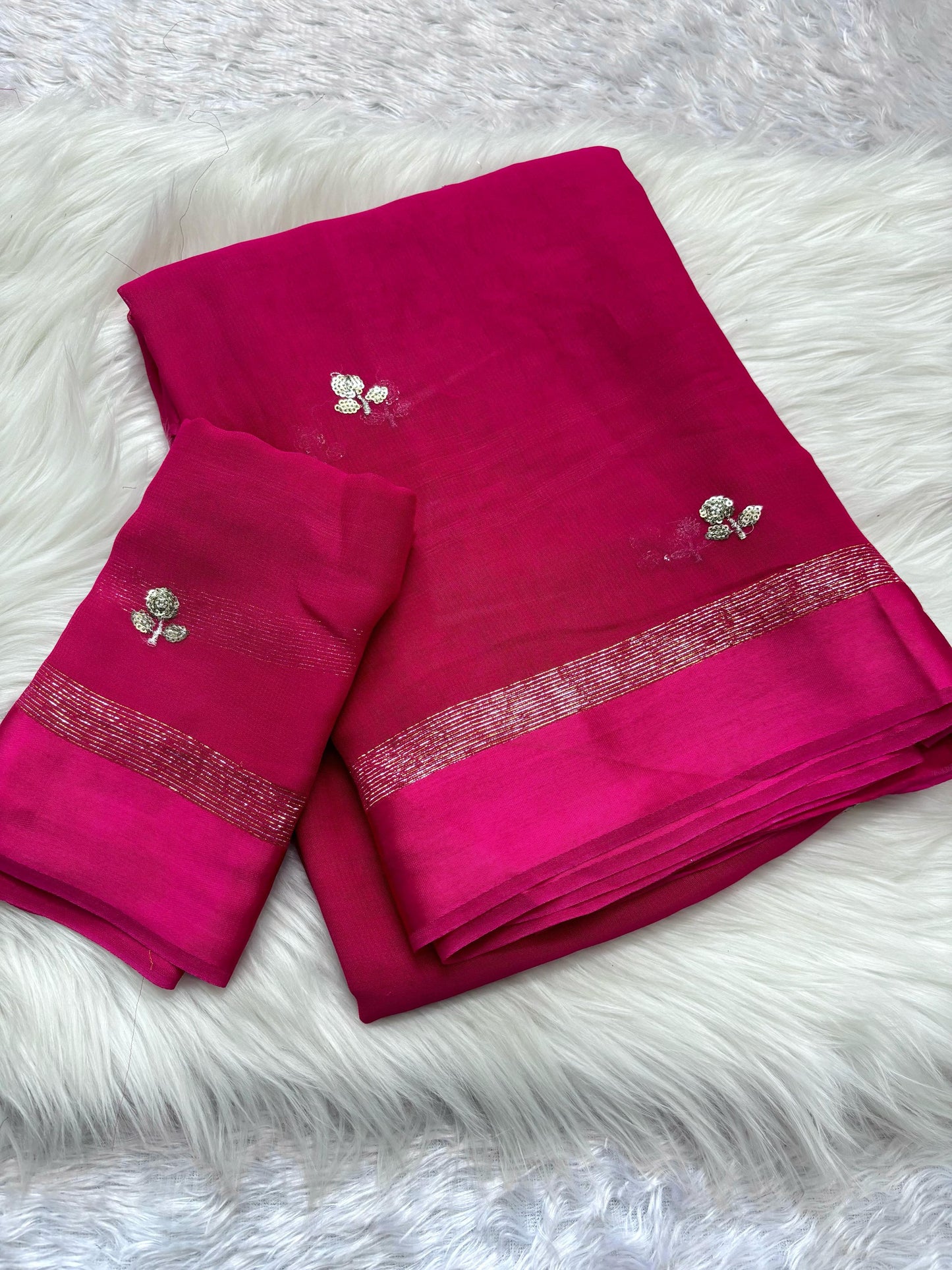 Kayatri New Viscose Georgette Satin Buta Saree