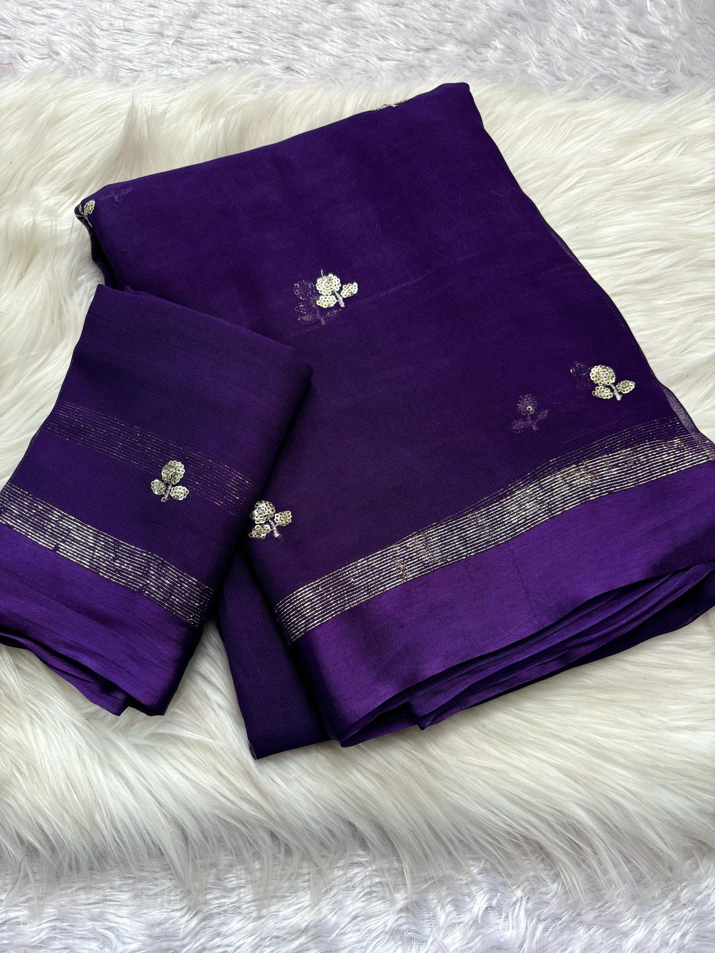 Kayatri New Viscose Georgette Satin Buta Saree