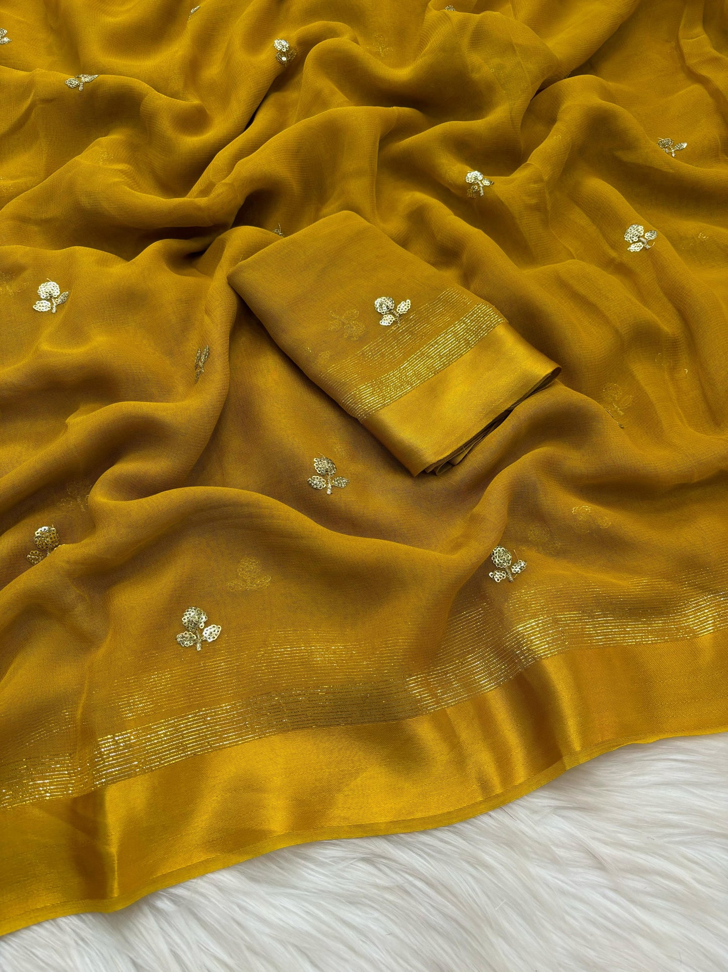 Kayatri New Viscose Georgette Satin Buta Saree