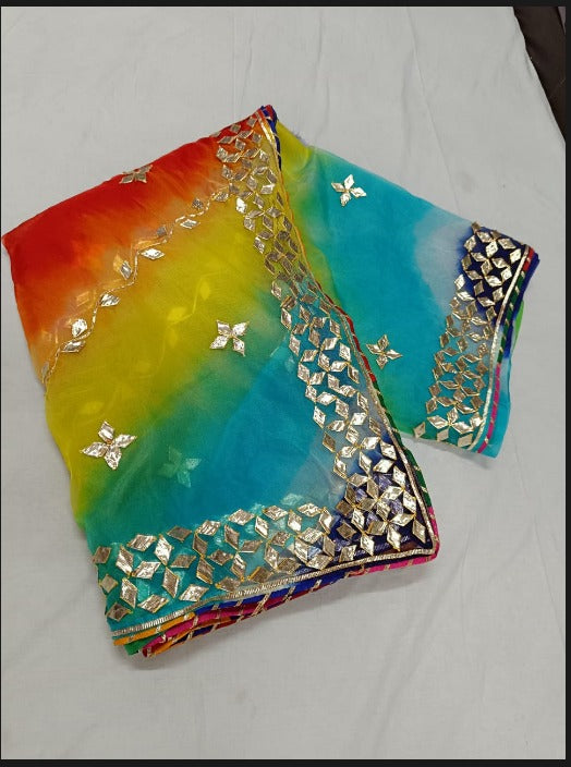 Kayatri New Pure Oraganza Fancy Sibori Colour Saree