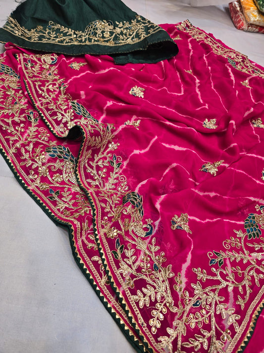 Kayatri New Georgette Leheriya Style Saree