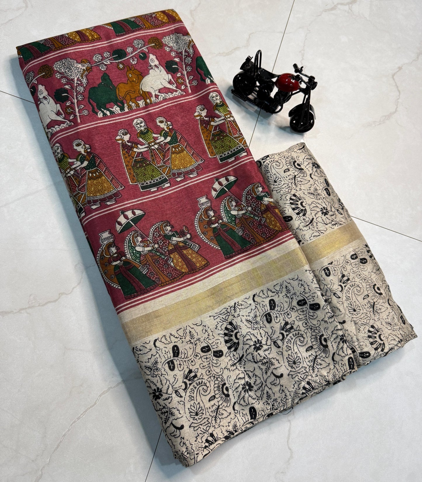 Kayatri New Soft Cotton Kalamkari Print Saree